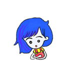 Blue hair（個別スタンプ：29）