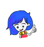 Blue hair（個別スタンプ：40）