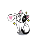 Muji black ＆ white cow cat（個別スタンプ：36）
