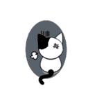 Muji black ＆ white cow cat（個別スタンプ：37）