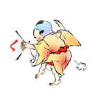 朗ら童＆内気侍（個別スタンプ：7）