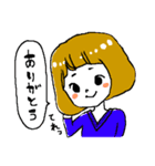 女子とうさぎ（個別スタンプ：5）