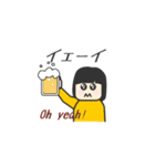 電波OL Ver.イエロー（個別スタンプ：22）