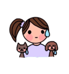 女の子と犬と猫（個別スタンプ：6）