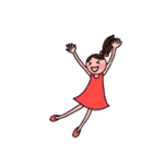 女の子と犬と猫（個別スタンプ：9）