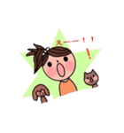 女の子と犬と猫（個別スタンプ：13）