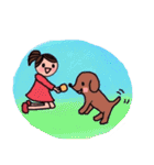 女の子と犬と猫（個別スタンプ：33）