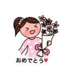 女の子と犬と猫（個別スタンプ：35）