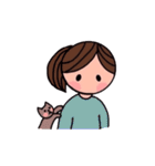 女の子と犬と猫（個別スタンプ：37）