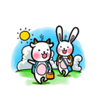 Hua rabbit ＆ Mi sheep（個別スタンプ：36）