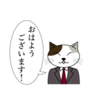 三毛猫のビジネス会話スタンプ（個別スタンプ：1）