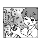 少年達の漫画風スタンプ（個別スタンプ：4）