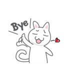 White cat (Eng.version of kai mook)（個別スタンプ：24）