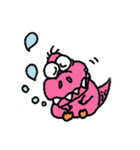 ピンク恐竜（個別スタンプ：3）