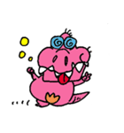 ピンク恐竜（個別スタンプ：4）