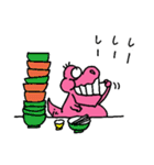 ピンク恐竜（個別スタンプ：16）
