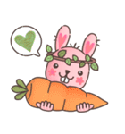 Hare Hooray - Pink Bunny with Leaf Crown（個別スタンプ：9）