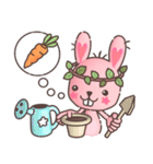 Hare Hooray - Pink Bunny with Leaf Crown（個別スタンプ：10）