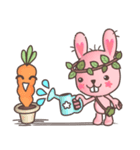 Hare Hooray - Pink Bunny with Leaf Crown（個別スタンプ：11）