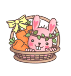 Hare Hooray - Pink Bunny with Leaf Crown（個別スタンプ：12）