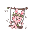 Hare Hooray - Pink Bunny with Leaf Crown（個別スタンプ：17）