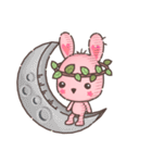 Hare Hooray - Pink Bunny with Leaf Crown（個別スタンプ：21）