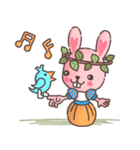 Hare Hooray - Pink Bunny with Leaf Crown（個別スタンプ：29）