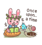 Hare Hooray - Pink Bunny with Leaf Crown（個別スタンプ：30）