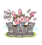 Hare Hooray - Pink Bunny with Leaf Crown（個別スタンプ：35）