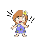 毎日使えるハワイアンガールの挨拶スタンプ（個別スタンプ：34）
