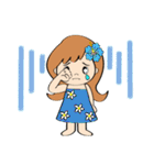毎日使えるハワイアンガールの挨拶スタンプ（個別スタンプ：35）