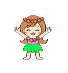 毎日使えるハワイアンガールの挨拶スタンプ（個別スタンプ：38）