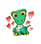 Q Dinosaur Family-T Rex English version（個別スタンプ：13）