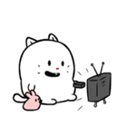 ふくよか白猫-Ppopo(ポポ)（個別スタンプ：6）