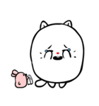 ふくよか白猫-Ppopo(ポポ)（個別スタンプ：19）
