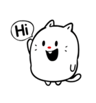 ふくよか白猫-Ppopo(ポポ)（個別スタンプ：21）