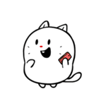 ふくよか白猫-Ppopo(ポポ)（個別スタンプ：27）