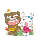 Mina rabbit and Cola bear（個別スタンプ：37）