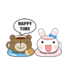 Mina rabbit and Cola bear（個別スタンプ：38）