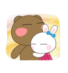 Mina rabbit and Cola bear（個別スタンプ：39）