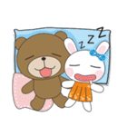 Mina rabbit and Cola bear（個別スタンプ：40）