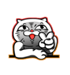 ふてぶてしい顔のにゃんこ。（個別スタンプ：1）