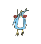 Cartoon blue penguin（個別スタンプ：4）