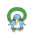 Cartoon blue penguin（個別スタンプ：5）