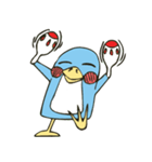 Cartoon blue penguin（個別スタンプ：34）