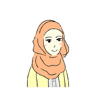 Lovely Aesha (Pastel Hijab)（個別スタンプ：1）