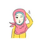 Lovely Aesha (Pastel Hijab)（個別スタンプ：13）