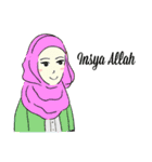 Lovely Aesha (Pastel Hijab)（個別スタンプ：35）