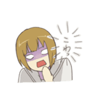 みつあみとショート（個別スタンプ：34）