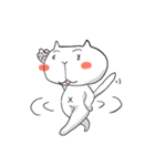 楽しくリアクションする猫（個別スタンプ：1）